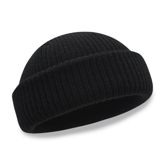 UPTOWN BLANKS 2563 black fisherman beanie