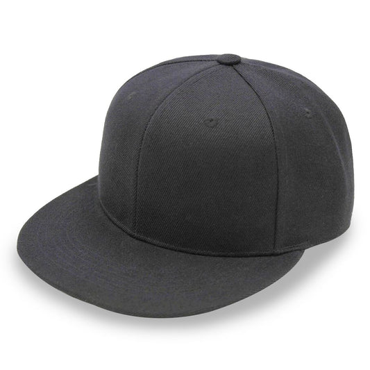 UPTOWN BLANKS 8608 black fitted flat bill cap 59cm
